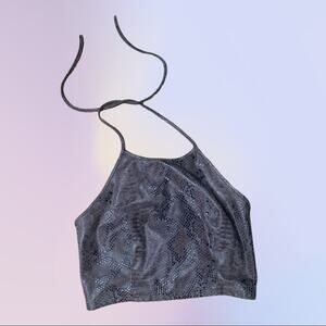 Guess suede snake print crop top